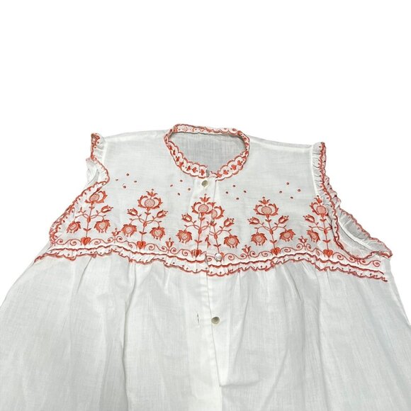 Vetterman Germany short vintage Sleeveless nightgown Ukranian Embroidered Medium - Picture 2 of 5